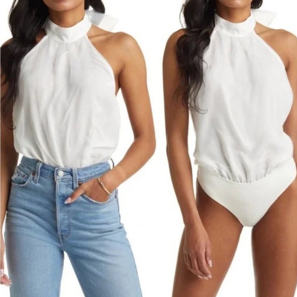 Vici White Halter Bodysuit